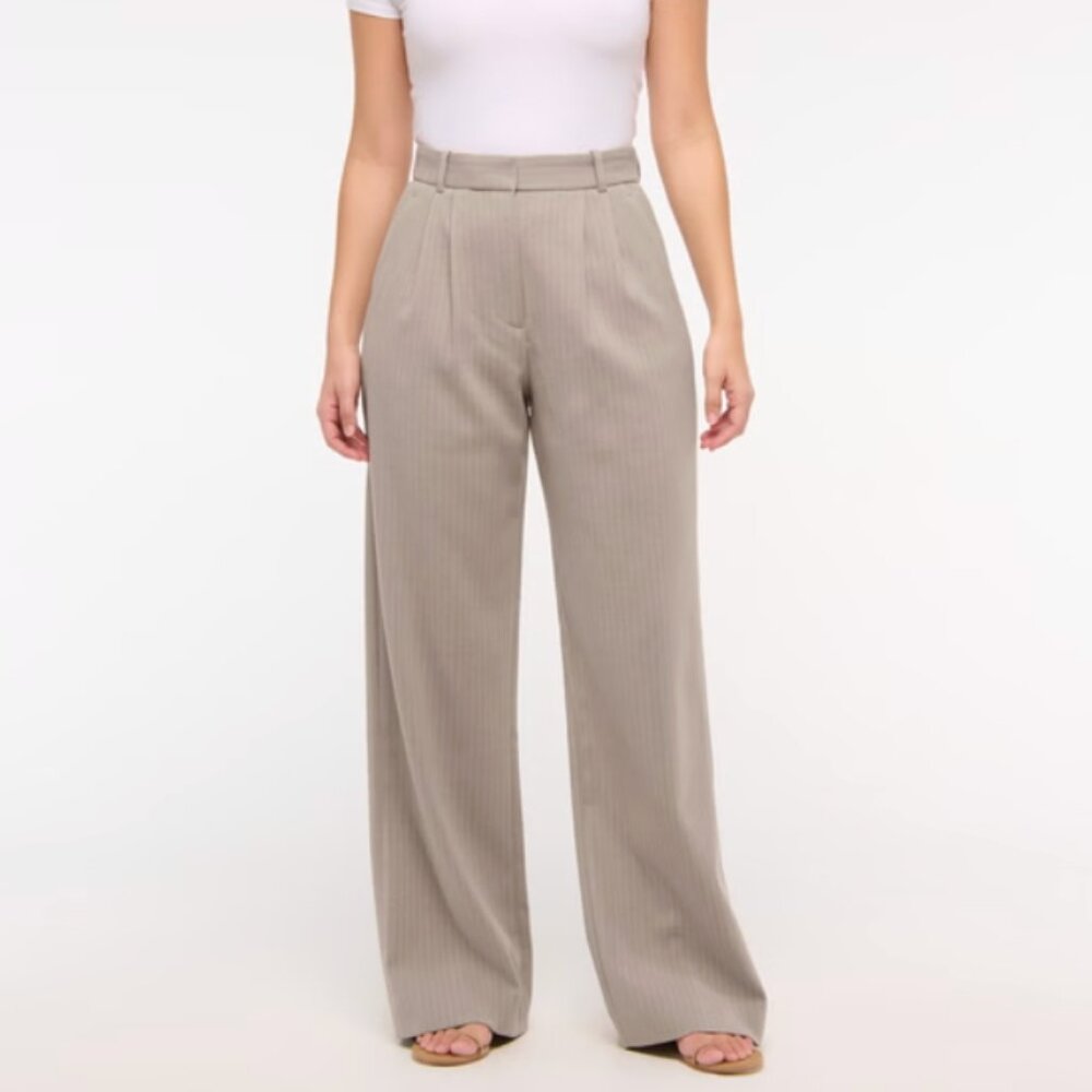 Curve Love A&F Sloane Tailored Wide Leg Pant